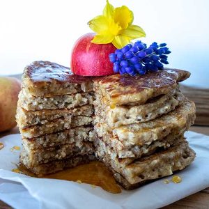 Gluten-Free Vegan Apple Oatmeal Pancakes