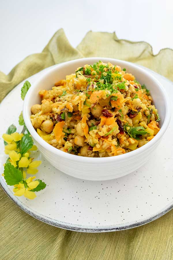 Moroccan Chickpea Rice Salad - Rice and Chickpea Salad