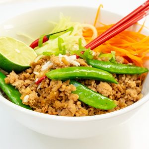 Vietnamese Pork and Snow Peas Rice Bowl