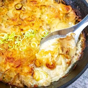 Cheesy Leek Potato Gratin