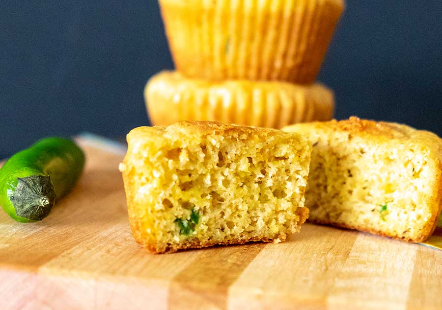 cross section of a jalapeno muffin