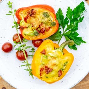High Protein Stuffed Breakfast Peppers