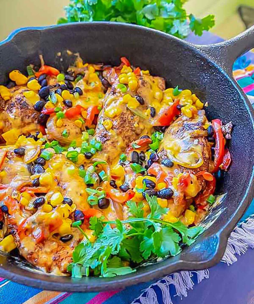 santa fe skillet chicken dinner in a skillet, gluten free