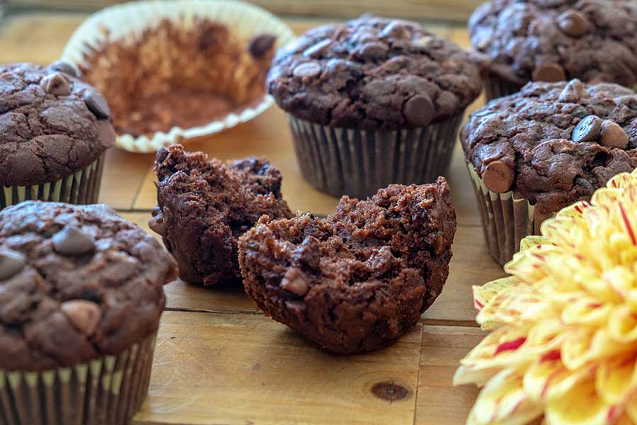 gluten free chocolate chip zucchini muffins