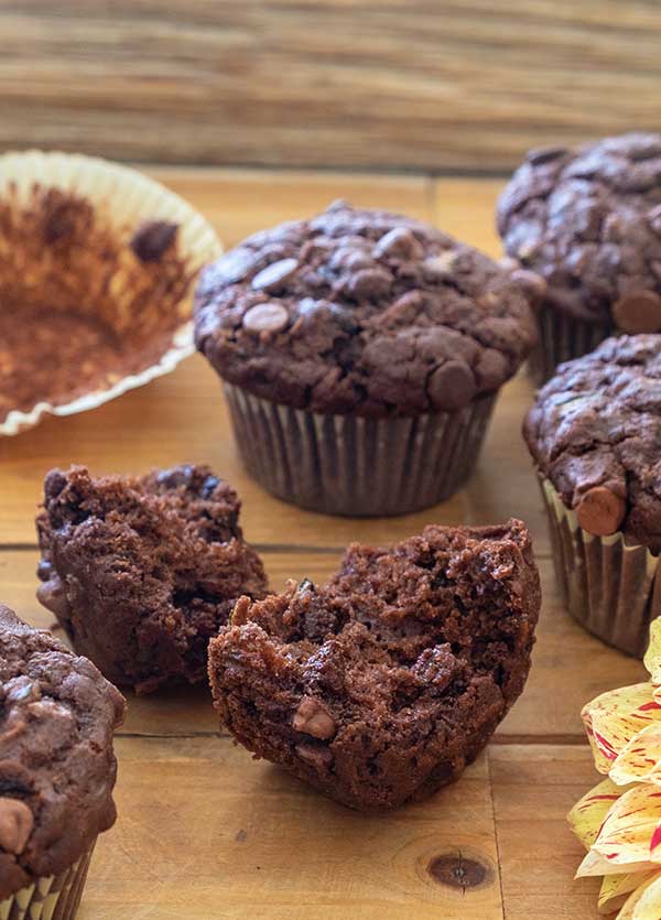 chocolate chip zucchini muffin, gluten free