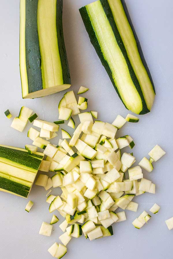 diced zucchini