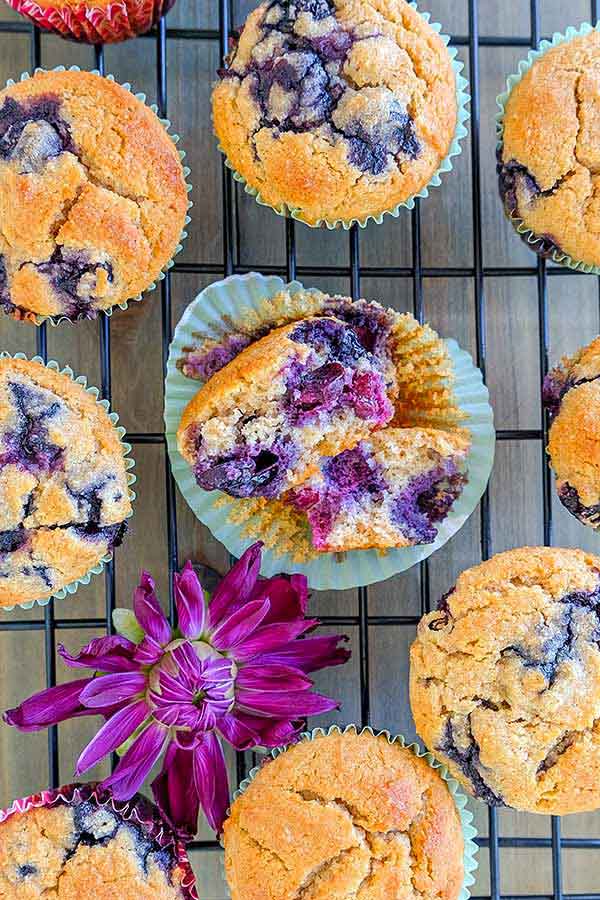 Grain-Free Blueberry Cinnamon Muffins (Paleo, Low-Carb)