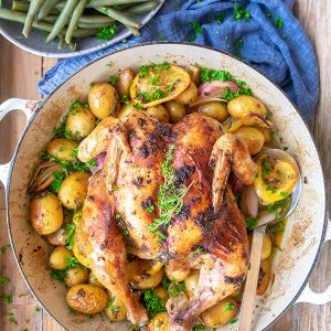 Skillet Roasted Herb Chicken With Lemon Potatoes and Shallots