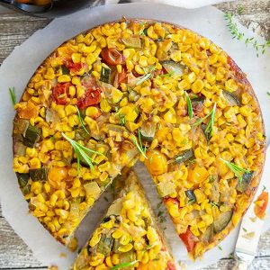 Upside-Down Veggie Pizza Bread (Gluten-Free)