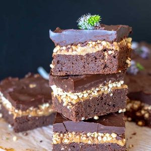 Layered Almond Butter Quinoa Brownie – Gluten Free