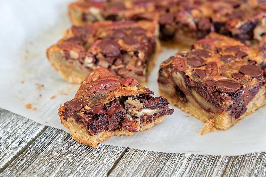 Chocolate Pecan Shortbread Squares