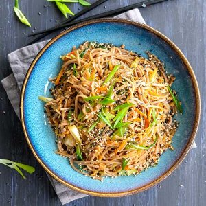 Vegetable Hibachi Noodles (Gluten-Free, Vegan)