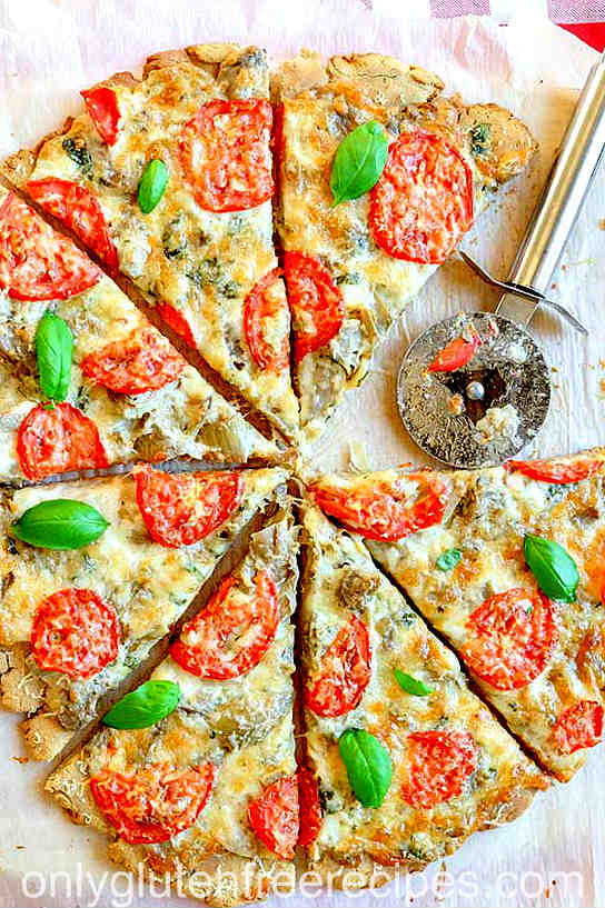 Gluten-Free Artichoke Pizza {Vegetarian}