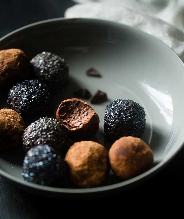 dark chocolate truffle balls