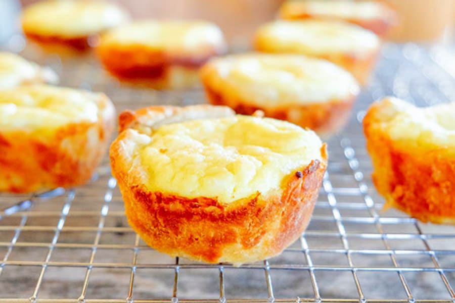 gluten free French pastry cheese cups on a cooling rack