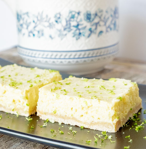 slice of key lime cake on a plate