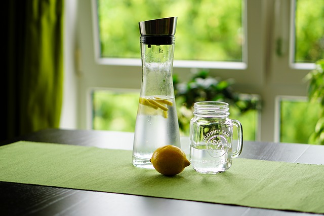 lemon water in a jar