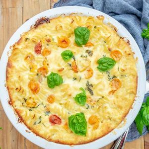 Gluten-Free Vegan Caprese Mac & Cheese