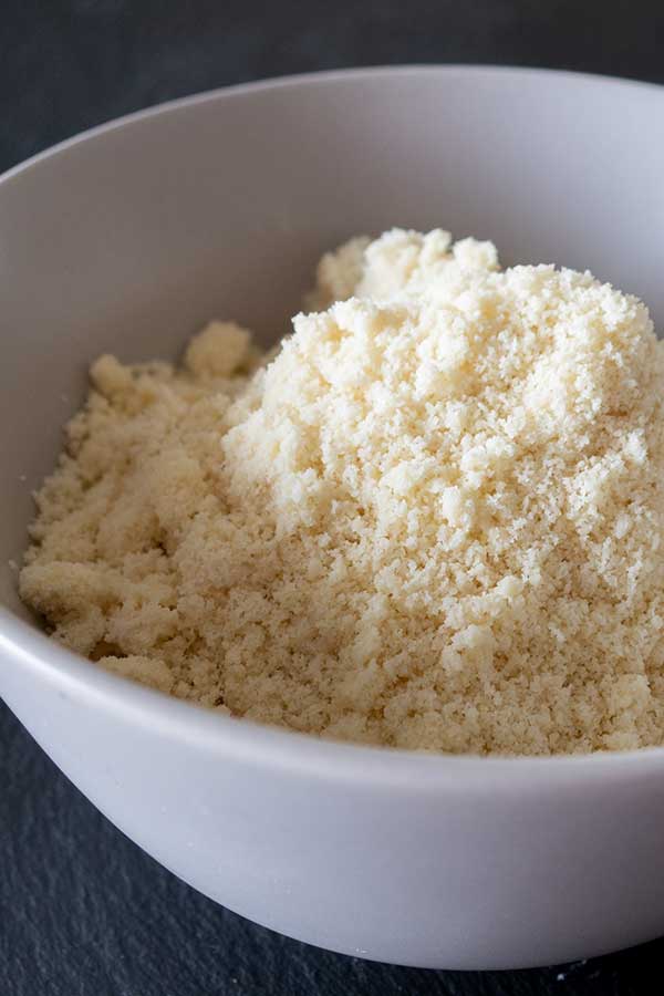 blanched almond flour in a bowl