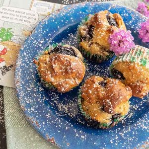 Gluten-Free Blueberry Walnut Eggnog Muffins