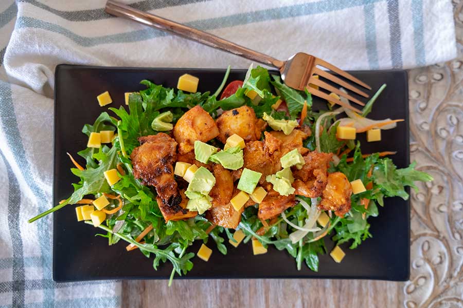 buffalo chicken kale salad