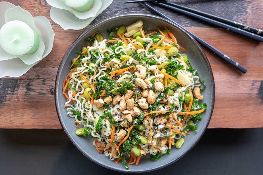 ramen salad, vegan, gluten free