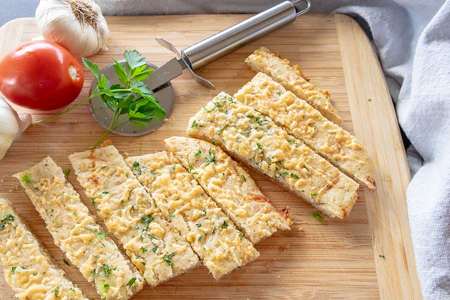 cheese garlic flatbread, gluten free