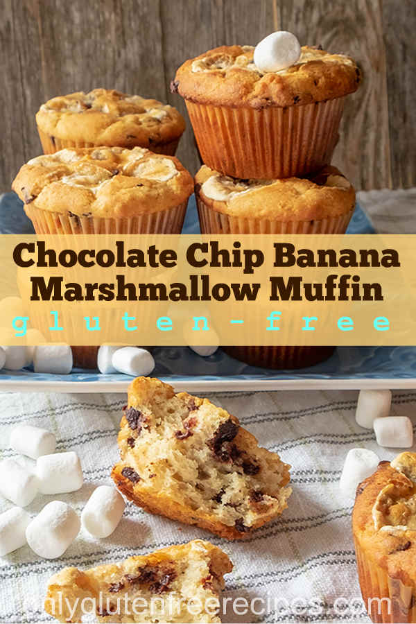Gluten-Free Chocolate Chip Banana Marshmallow Muffin