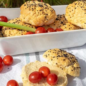 Gluten-Free Sesame Ciabatta Buns {Dairy-Free}