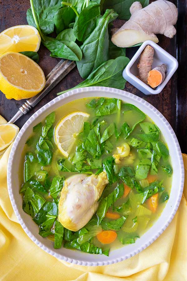 Instant Pot Immune Boosting Chicken & Spinach Soup