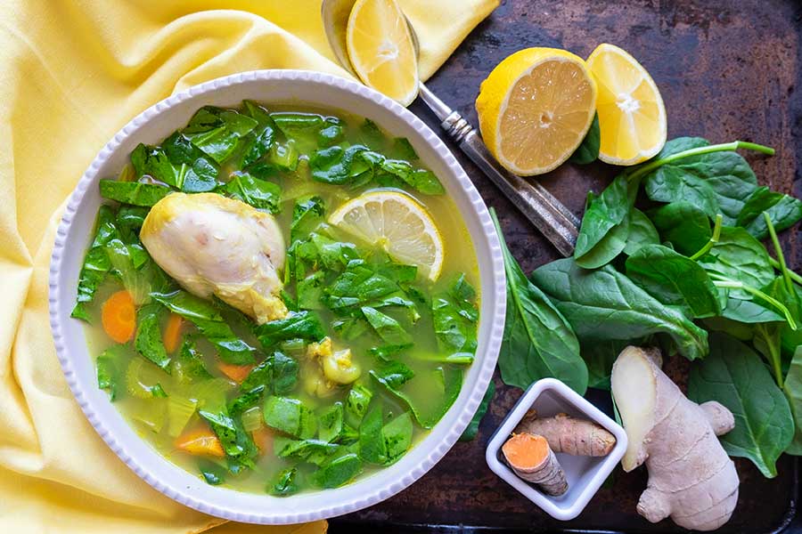 chicken spinach soup