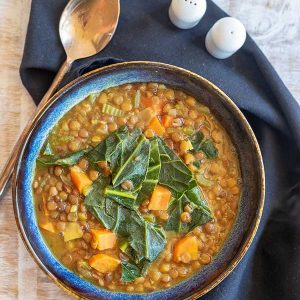 Instant Pot Mediterranean Lentil & Collard Soup