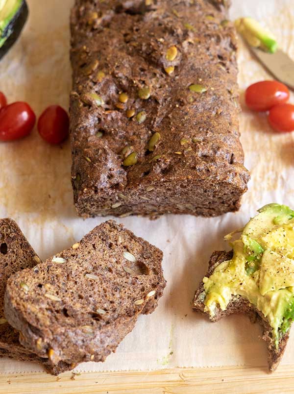 sliced keto pumpkin bread