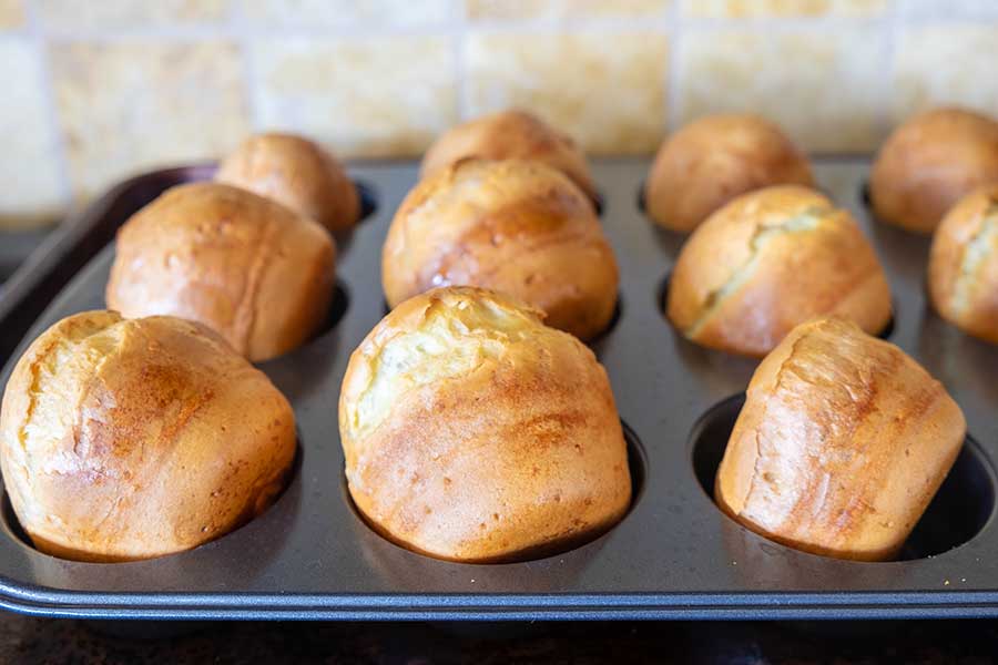 gluten free Yorkshire pudding made in a muffin pan