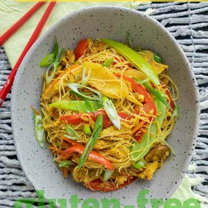 Leftover Turkey Singapore Style Noodles – Gluten Free