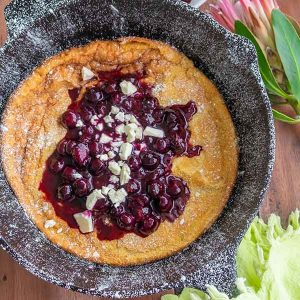 Dutch Baby With Blueberry Compote & Feta (Gluten-Free)