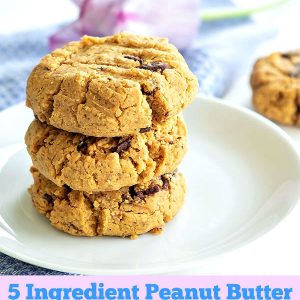 5 Ingredient Gluten-Free Peanut Butter Chocolate Chip Cookies (Grain-Free, Dairy-Free)