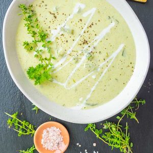 Cream of Asparagus & Leek Soup (Gluten-Free, Keto)