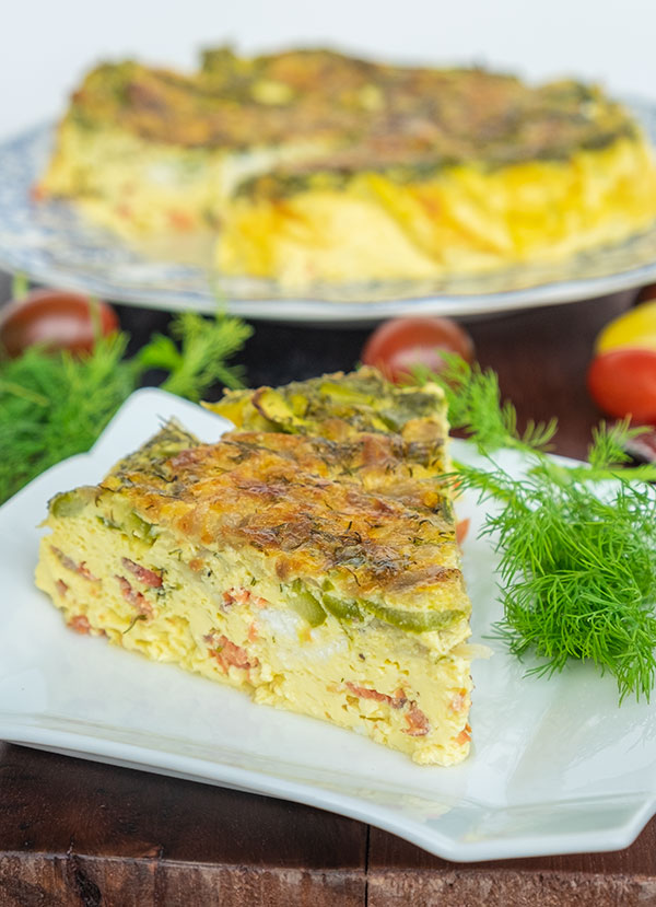 Smoked Salmon, Asparagus & Goat Cheese Quiche (Keto & Gluten-Free)