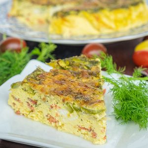 Smoked Salmon, Asparagus & Goat Cheese Quiche (Keto & Gluten-Free)