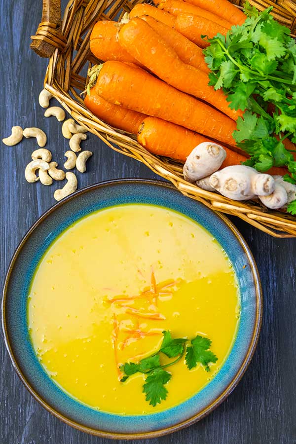 Gluten-Free Creamy Cashew Carrot Ginger Soup