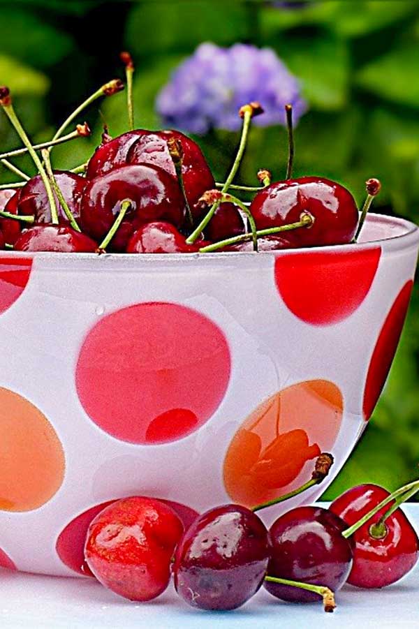 cherries in a bowl