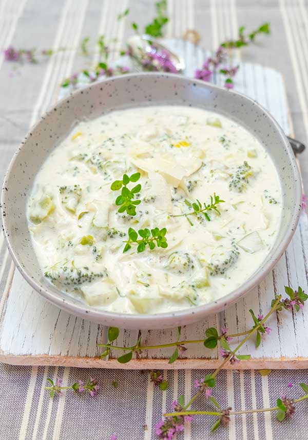 Cream of Broccoli, Leek & Parmesan Soup
