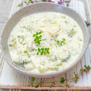 Cream of Broccoli, Leek & Parmesan Soup