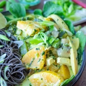 Soba With Vegetables In Coconut Ginger Sauce