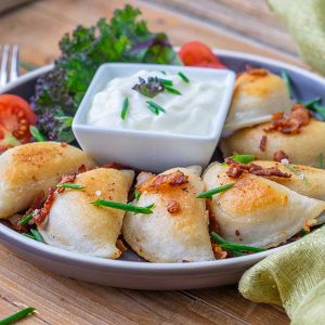 Gluten-Free Potato, Bacon, Onion & Parmesan Perogies