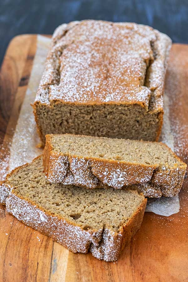 sliced chai spiced banana bread