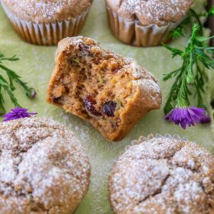 Chai-Spiced Cranberry Zucchini Muffins – Gluten-Free
