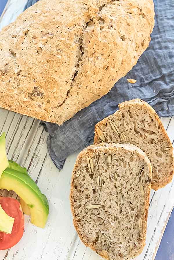 two slices of gluten free artisan bread