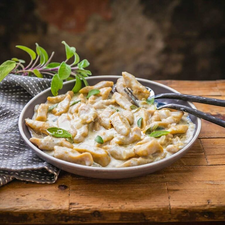Gluten-Free Pumpkin Gnocchi With Sage & Onion Parmesan Sauce